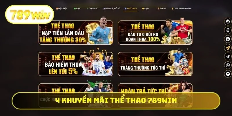 4 khuyến mãi thể thao 789WIN
