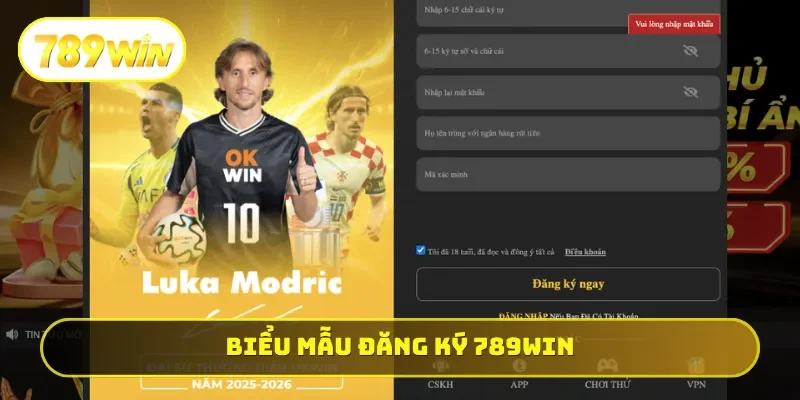 Biểu mẫu đăng ký 789WIN