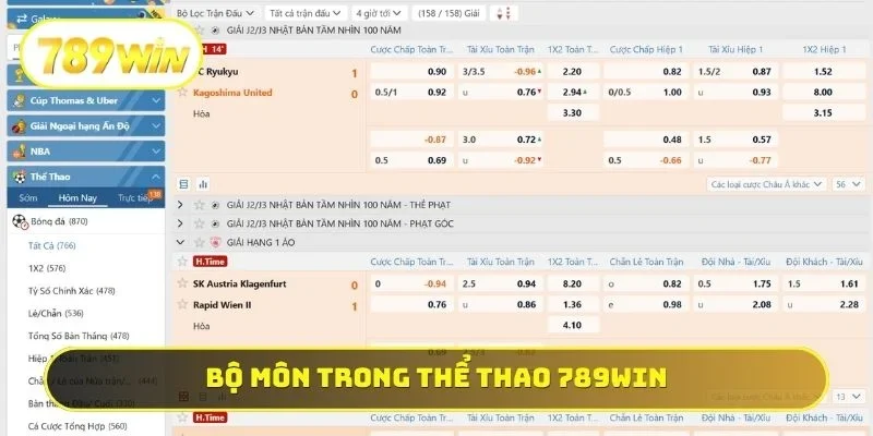 Bộ môn trong thể thao 789WIN