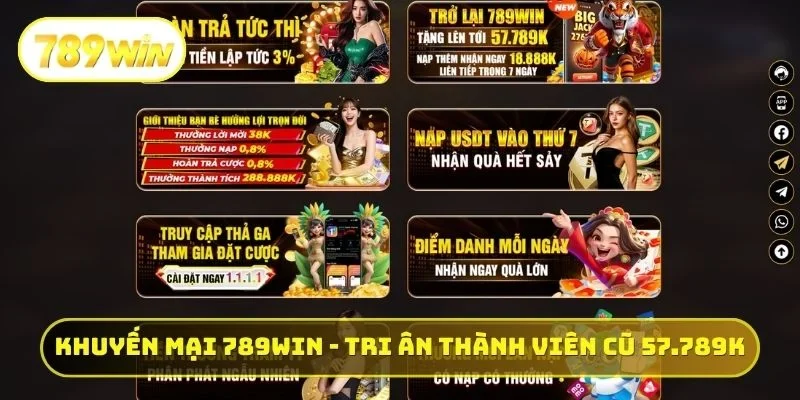 Khuyến mại 789WIN - Tri ân thành viên cũ 57.789K