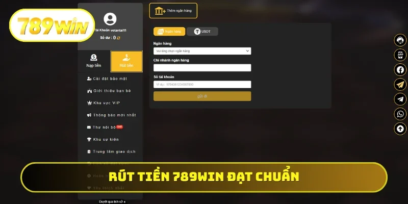Rút tiền 789WIN đạt chuẩn chuyên nghiệp